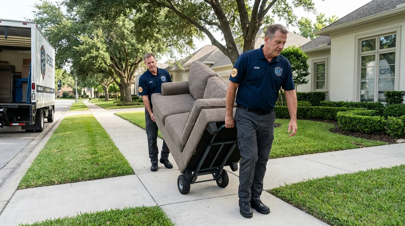 Local residential moving crew loading furniture in Willow, AK